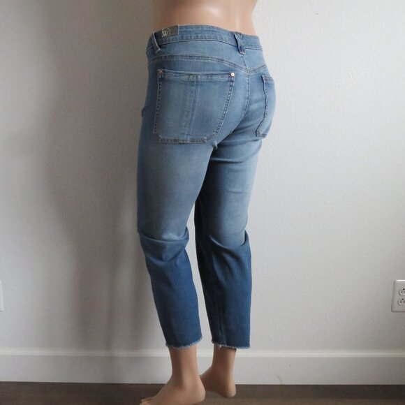 Wit & Wisdom Jeans Women's DISTRESSED Cropped Blue Denim Plus Size 24 NWT - Picture 2 of 3